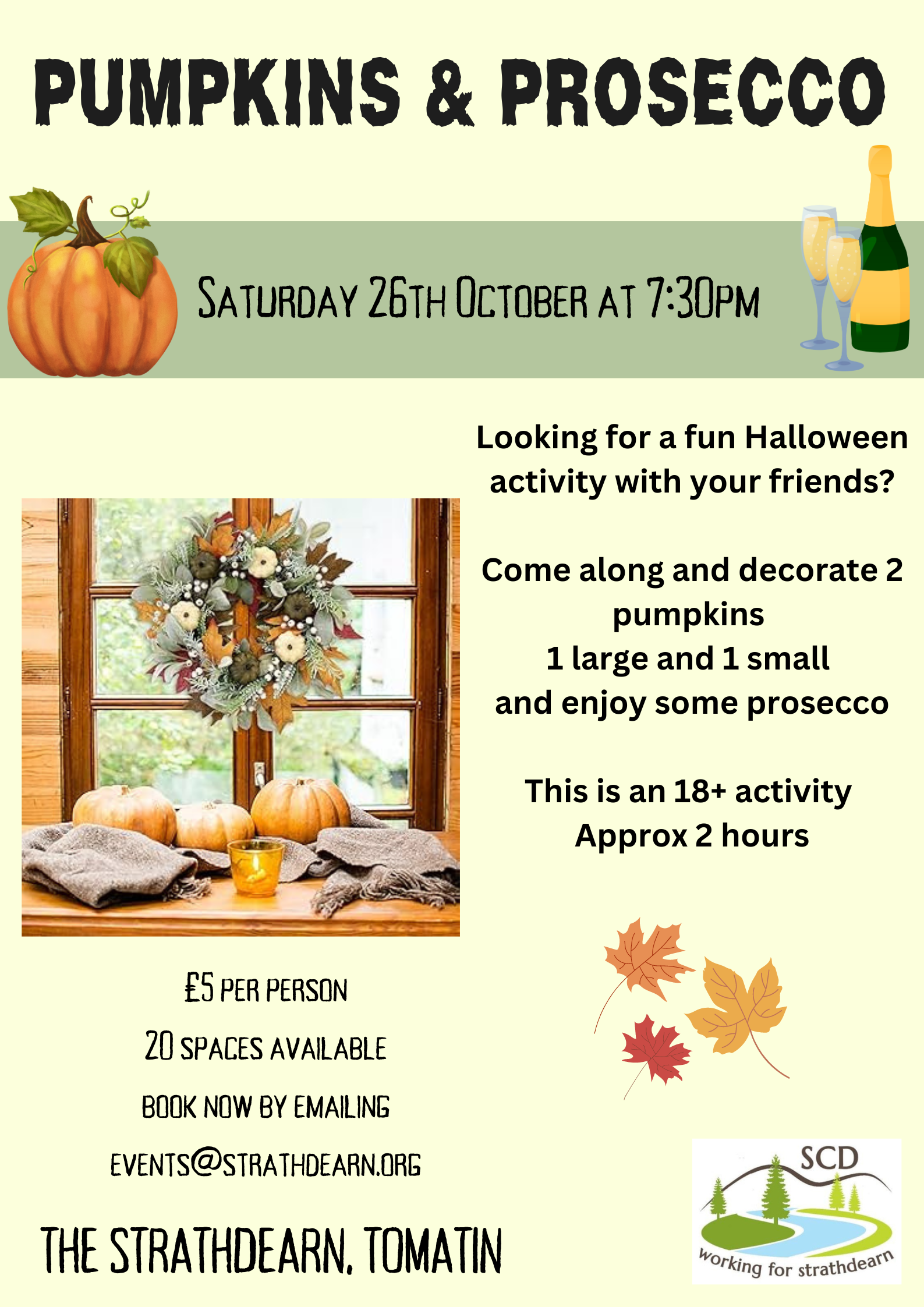 CANCELLED – Halloween Pumpkin Carving & Prosecco Night!