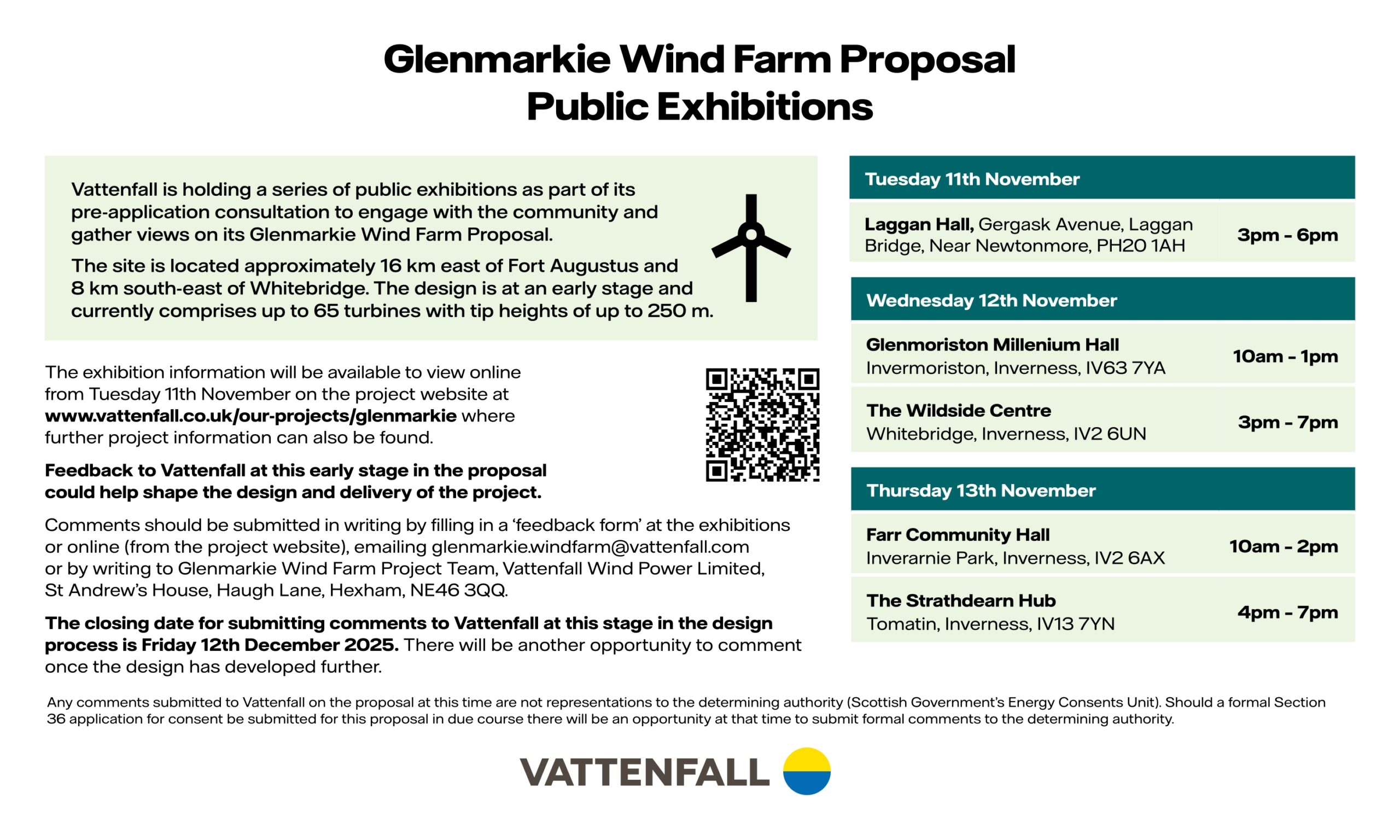 Glenmarkie wind farm proposal public exhibitions