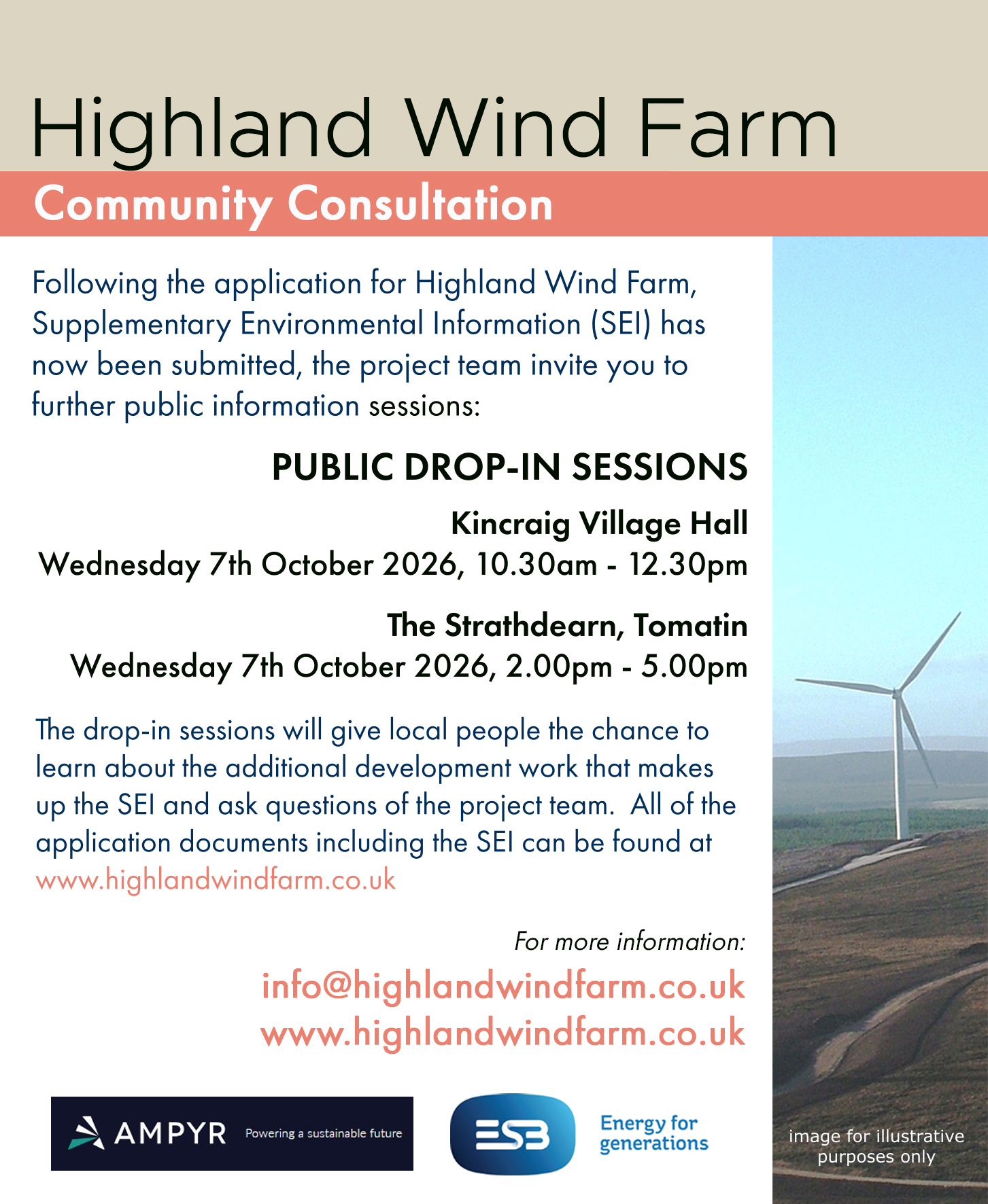 Highland Wind Farm – Public Drop-in Sessions
