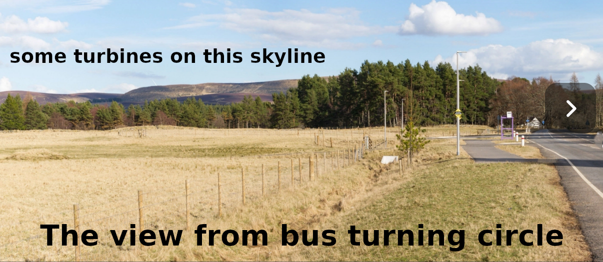 Presentation on Balnespick wind farm, including view from Tomatin