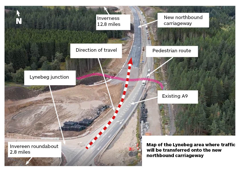 Temp traffic lights on A9 at Lynebeg – Wed 21 & Thu 22 Oct.
